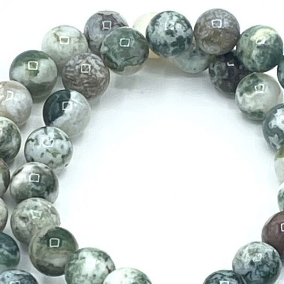 Moss Agate 8mm NEW stretch bracelet beaded bracelet 7” stretch crystal healing t - Picture 8 of 11